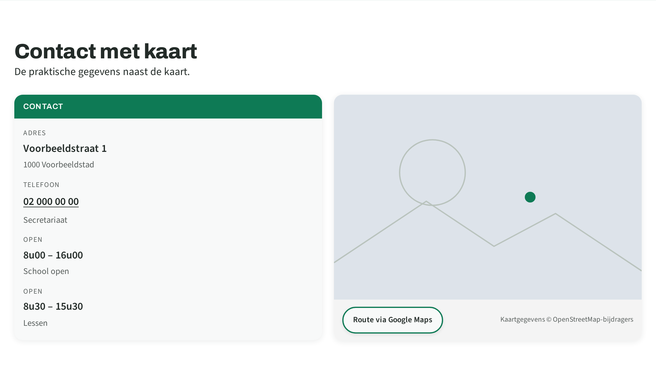 Schermafbeelding van dit blok op een verzonnen school