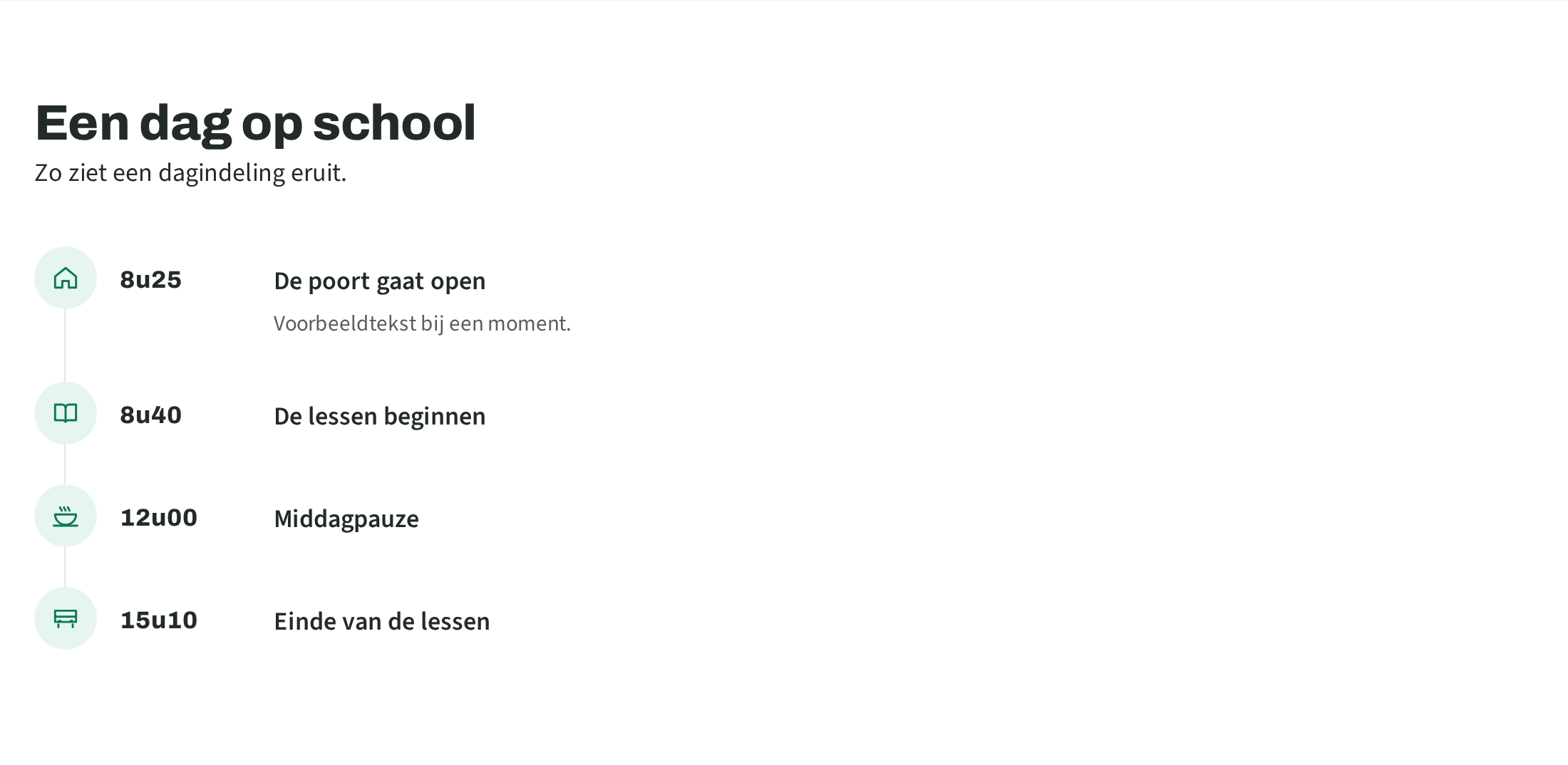 Schermafbeelding van dit blok op een verzonnen school